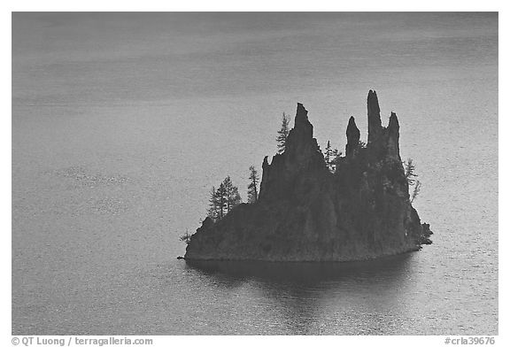 Phantom Ship. Crater Lake National Park (black and white)