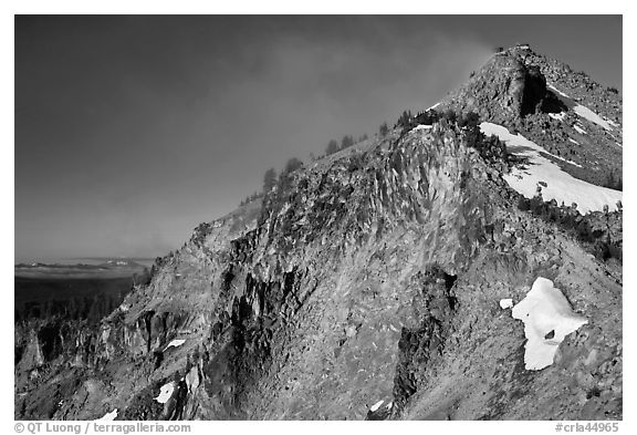 The Watchman. Crater Lake National Park (black and white)