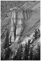 Pumice Castle. Crater Lake National Park ( black and white)