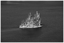 Phantom ship and blue waters. Crater Lake National Park ( black and white)
