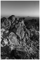 Mount Scott South summit ridge at sunset. Crater Lake National Park ( black and white)