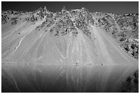 Dykes and slope. Crater Lake National Park ( black and white)