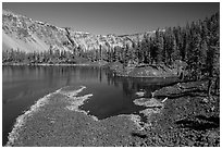 Fumarole Bay, Wizard Island. Crater Lake National Park ( black and white)