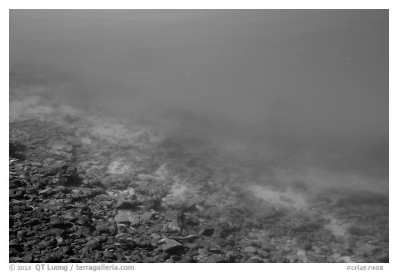 Underwater rocks, Wizard Island. Crater Lake National Park (black and white)