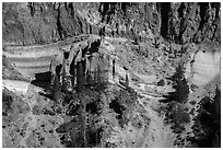 Pumice Castle from below. Crater Lake National Park ( black and white)