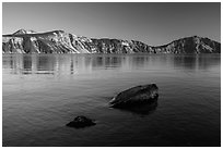 Rocks in lake, Cleetwood Cove. Crater Lake National Park ( black and white)