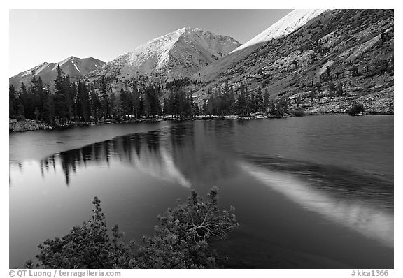 Reflections on lake at sunset. Kings Canyon National Park, California, USA.