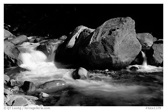 South Fork of  Kings River,  Giant Sequoia National Monument near Kings Canyon National Park. California, USA (black and white)