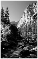 Kings River and cliffs in Cedar Grove. Kings Canyon National Park ( black and white)