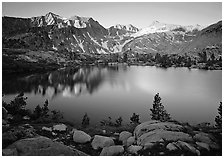 Woods lake, sunset. Kings Canyon National Park ( black and white)