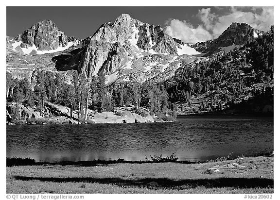 Rae Lake and Painted Lady. Kings Canyon  National Park (black and white)