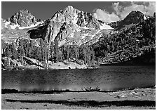 Rae Lake and Painted Lady. Kings Canyon  National Park ( black and white)