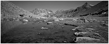 Alpine tarn. Kings Canyon  National Park (Panoramic black and white)