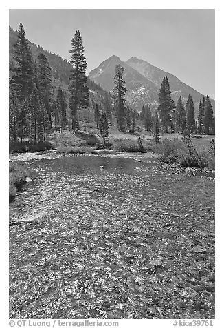 Middle Fork of  Kings River, Le Conte Canyon. Kings Canyon National Park (black and white)