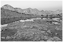 Dusy Basin at dawn. Kings Canyon National Park ( black and white)