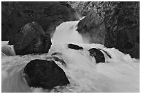 Roaring River Falls in spring. Kings Canyon National Park, California, USA. (black and white)