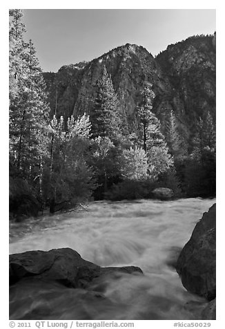 Granite River below Roaring River Falls. Kings Canyon National Park, California, USA.