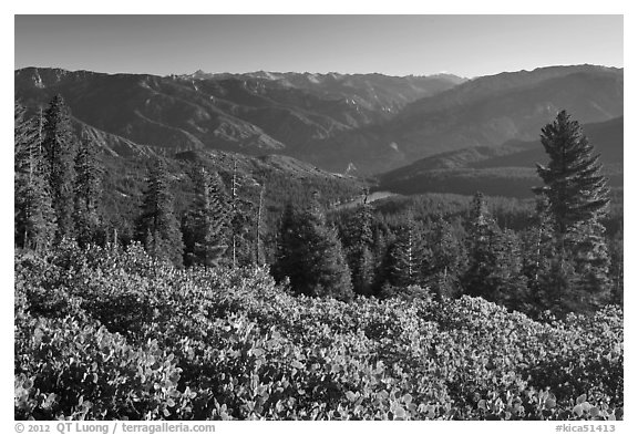 View over Hume Lake and Sierra Nevada from Panoramic Point. Kings Canyon National Park, California, USA.