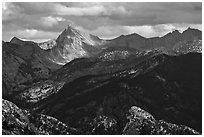 Sierra Nevada crest. Kings Canyon National Park ( black and white)
