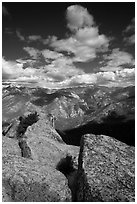 Summit blocks of Lookout Peak and Cedar Grove. Kings Canyon National Park, California, USA. (black and white)