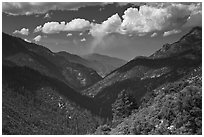 South Forks of the Kings River valley. Kings Canyon National Park, California, USA. (black and white)