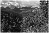 Kennedy Mountain above Lewis Creek. Kings Canyon National Park, California, USA. (black and white)