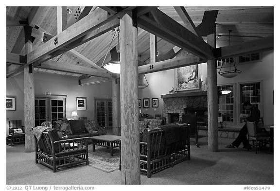 John Muir Lodge lounge. Kings Canyon National Park, California, USA.