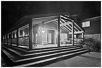 John Muir Lodge by night. Kings Canyon National Park ( black and white)