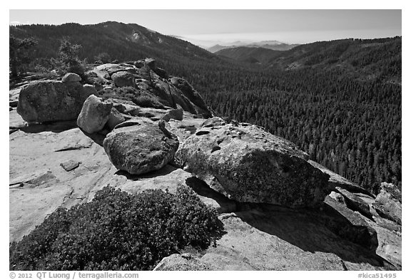 Redwood Canyon seen from Buena Vista. Kings Canyon National Park (black and white)