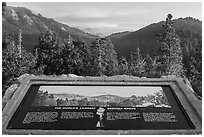 Interpretive sign, Redwood Mountain. Kings Canyon National Park ( black and white)