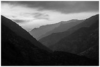 Cedar Grove Valley at sunset. Kings Canyon National Park ( black and white)