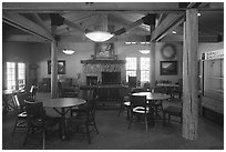 John Muir Lodge fireplace room. Kings Canyon National Park ( black and white)