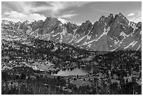 Kearsarge Lakes and Kearsarge Pinnacles. Kings Canyon National Park ( black and white)