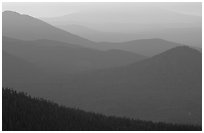 Ridges from Brokeoff Mountain. Lassen Volcanic National Park ( black and white)