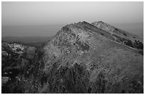 Brokeoff Mountain, dusk. Lassen Volcanic National Park, California, USA. (black and white)