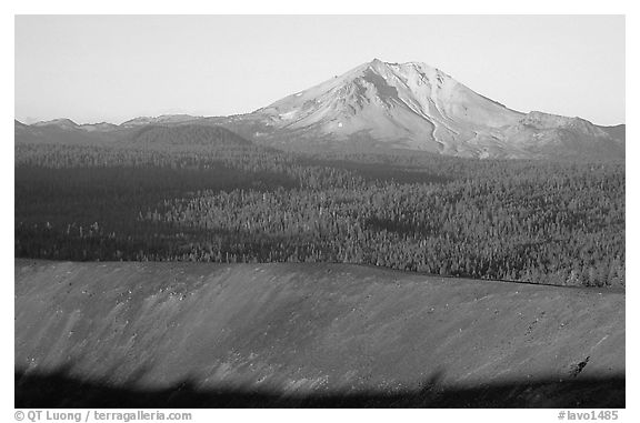 Top of Cinder cone and Lassen Peak, sunrise. Lassen Volcanic National Park, California, USA.