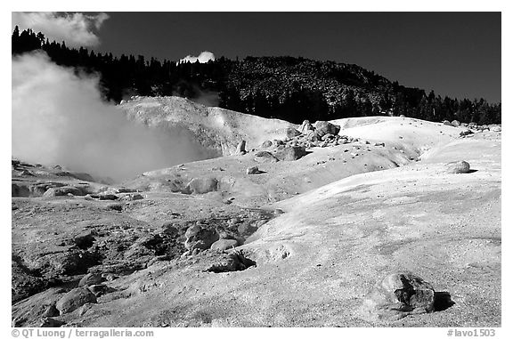 Colorful deposits in Bumpass Hell thermal area. Lassen Volcanic National Park, California, USA.