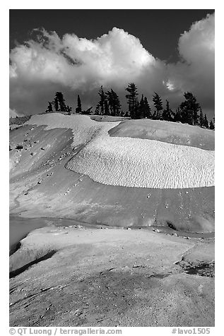 Colorful deposits in Bumpass Hell thermal area, early summer. Lassen Volcanic National Park, California, USA.