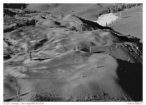 Painted dunes seen from above. Lassen Volcanic National Park, California, USA.