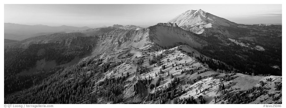 Chain of dormant volcanoes. Lassen Volcanic National Park (black and white)