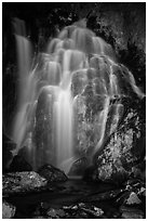 Kings Creek Falls at night. Lassen Volcanic National Park ( black and white)