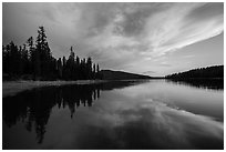 Colorful sunset, Juniper Lake. Lassen Volcanic National Park ( black and white)