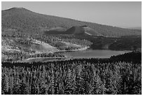 Prospect Peak, Cinder Cone, and Snag Lake. Lassen Volcanic National Park ( black and white)