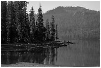 Mount Harkness above Juniper Lake. Lassen Volcanic National Park ( black and white)