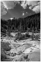 Devils Kitchen hydrothermal area. Lassen Volcanic National Park ( black and white)