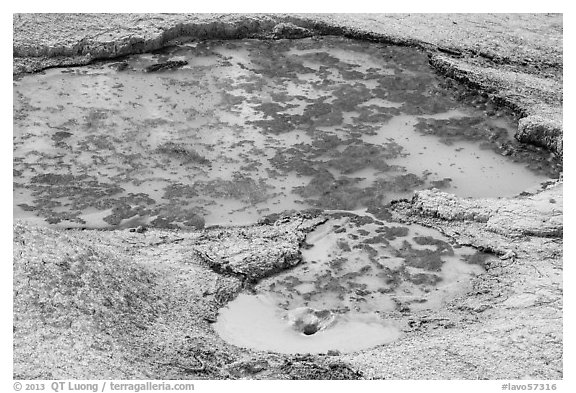 Mud pot, Devils Kitchen. Lassen Volcanic National Park (black and white)