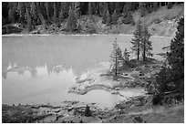 Boiling Springs Lake, Warner Valley. Lassen Volcanic National Park ( black and white)