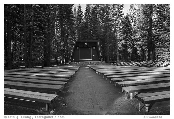 Amphitheater, Manzanita Lake Campground. Lassen Volcanic National Park (black and white)