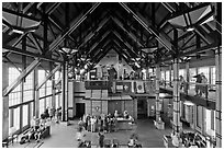 Inside Paradise Visitor Center. Mount Rainier National Park ( black and white)