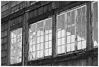 Mt Rainier, Sunrise Day Lodge window reflexion. Mount Rainier National Park ( black and white)